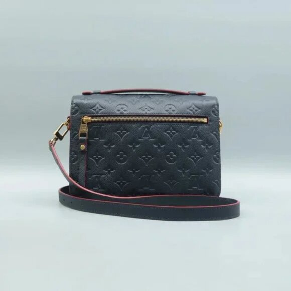 100% Authentic Louis Vuitton Metis Navy Monogram Leather Satchel - Picture 2 of 12